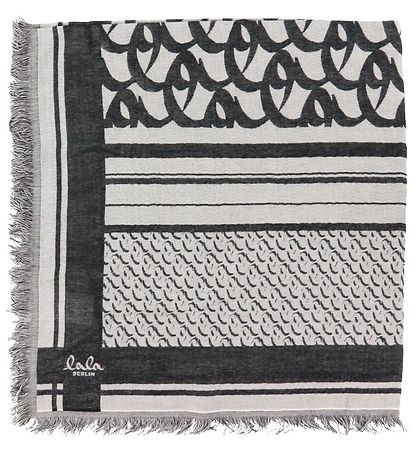 Lala Berlin charpe - 80x80 - Cube Monogramme Light - Black Mono