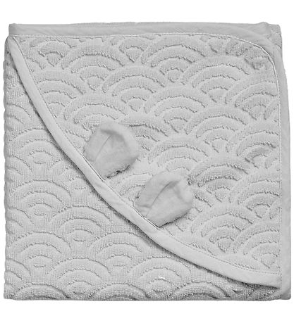 Cam Cam Barnahandklæði - 80x80 cm - Classic+ Grey M. Eyru