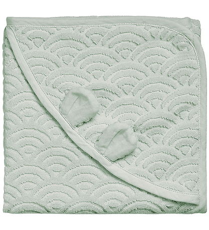 Cam Cam Handklæði m. hettu - 80x80 cm - Dusty Green M. Eyru