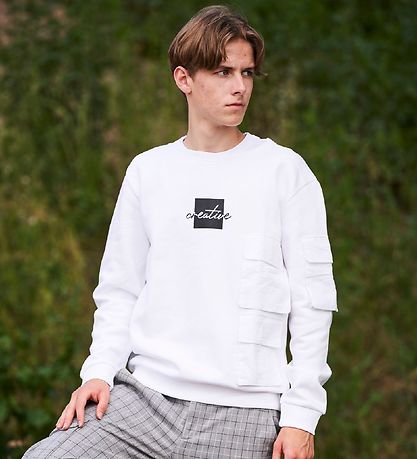 Hound Sweatshirt - White w. Print