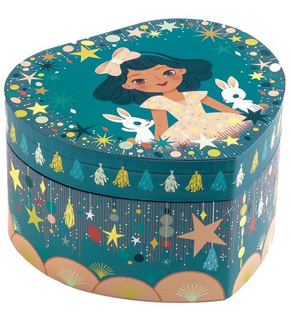Djeco Trinket Box w. Music - 14,5x8,5x13,5 cm - Happy Party