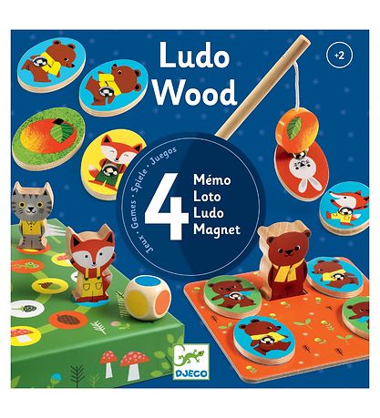 Djeco Leikir - 4-I-1 - Ludo Wood