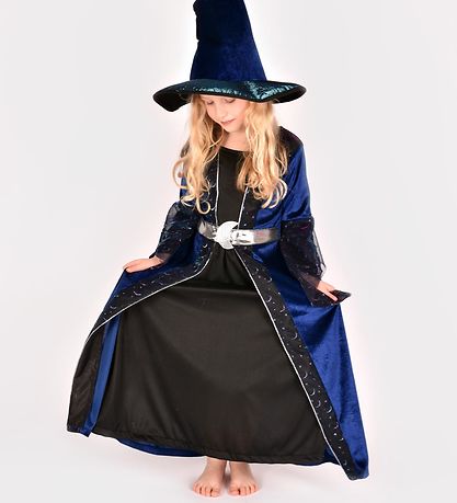 Den Goda Fen Kostüm - Heks m. Hexenhat - Navy/Schwarz