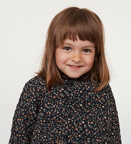 Petit by Sofie Schnoor Strampler - Fiola - Schwarz m. Blumen