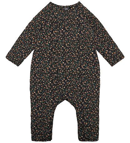 Petit by Sofie Schnoor Strampler - Fiola - Schwarz m. Blumen