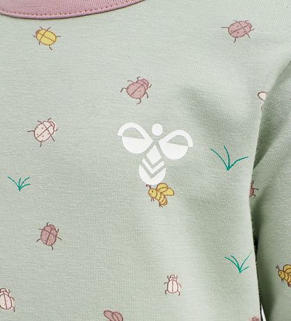 Hummel Pullover - hmlElla - Mattgrün m. Insekten