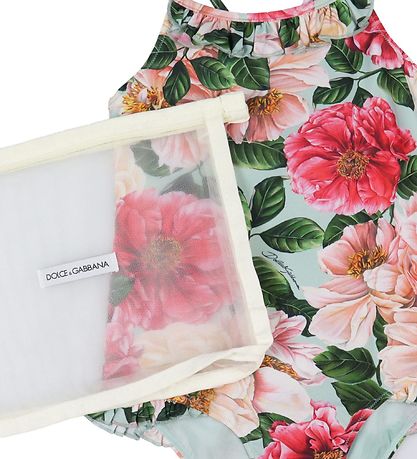 Dolce & Gabbana Sundföt - Blár M. Bleik blóm