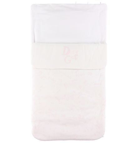 Dolce & Gabbana Footmuff - 80 cm - White w. Pink Lo
