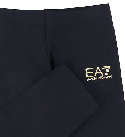EA7 Leggings - Black w. Gold/Logo