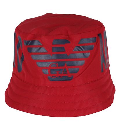Emporio Armani Sommerhut Umkehrbar Rot Navy m. Print KW DE