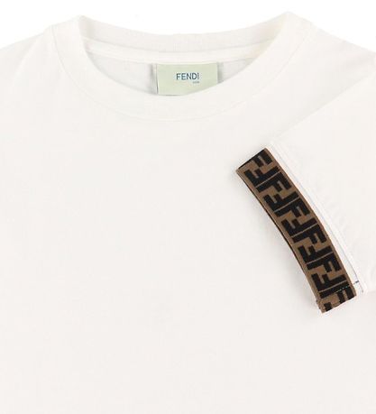 Fendi T-shirt - White w. Logo Bands