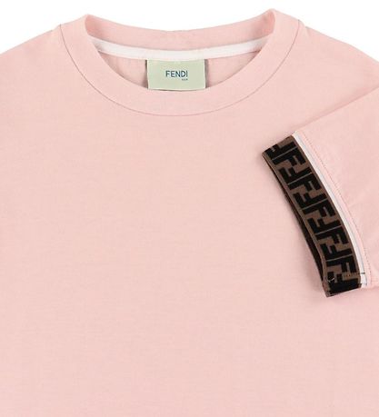 Fendi T-Shirt - Roze m. Logokanten