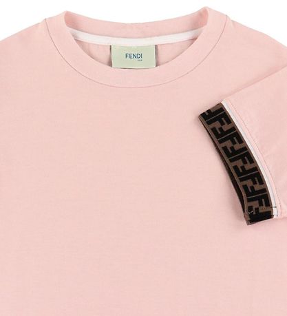 Fendi Stuttermabolur - Bleikt M. Merkisbrúnir