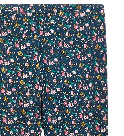 Hust and Claire Leggings - Ludo - Viscose/Bamboo - Navy w. Flowe