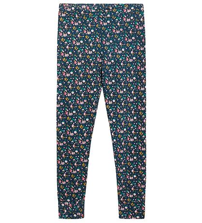 Hust and Claire Leggings - Ludo - Viscose/Bamboo - Navy w. Flowe