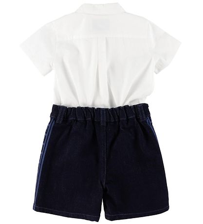 Fendi Set Shirt Shorts White Denim Dark Blue KW IE