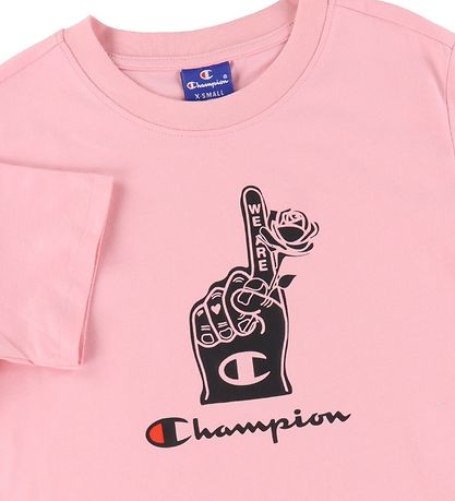 Champion T-shirt - Rosa m. Tryck