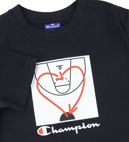 Champion Fashion Stuttermabolur - Svart M. Prentað