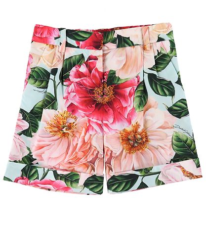Dolce & Gabbana Stuttbuxur - Blár M. Bleik blóm