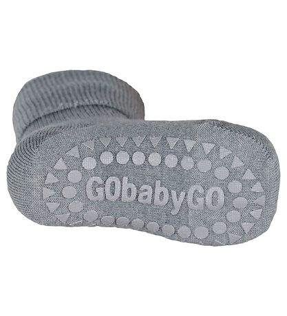 GoBabyGo Strumpor m. Halkskydd - Ull - Grå