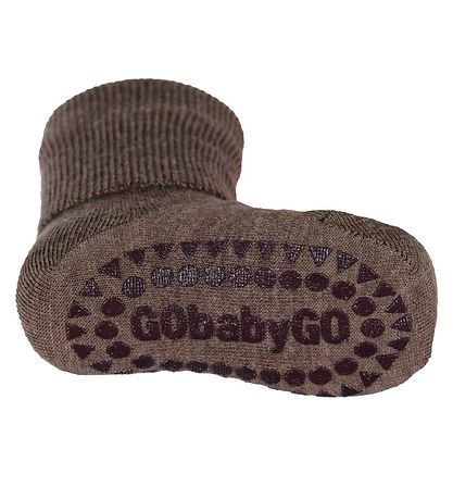 GoBabyGo Socks - Non-Slip - Wool - Brown
