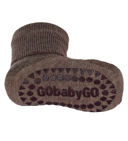 GoBabyGo Halkskydd Strumpor - Ull - Brun