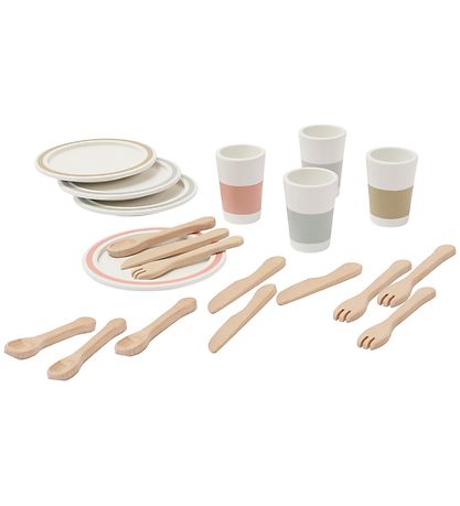Kids Concept Dinnerware - Bistro - Wood/White