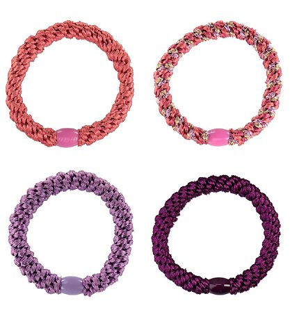 Kknekki Elastic Hair Bands - 4-Pack - Purple/Pink