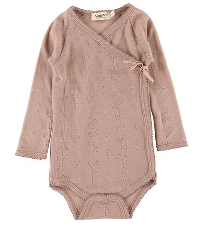 MarMar Wrap Bodysuit l/s - Belita - Wool - Burnt Rose