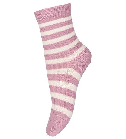 MP Socks - Eli - Off White/Purple w. Stripes