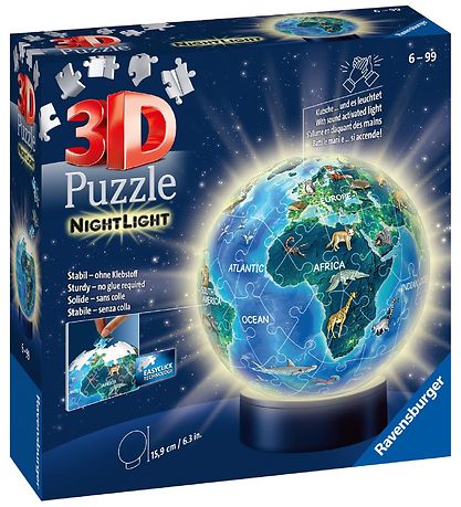 Ravensburger 3D Jigsaw Puzzle - 72 Bricks - Globe Nightlight