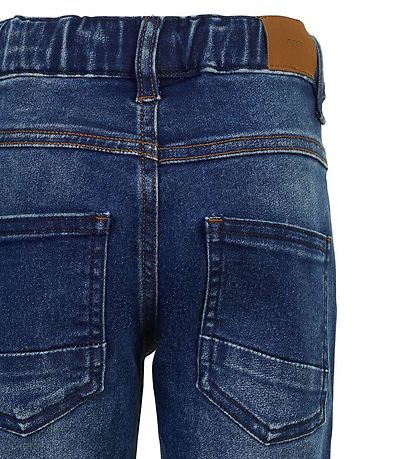 Minymo Byxor - Stretch Loose Fit - Mörk Blå Denim