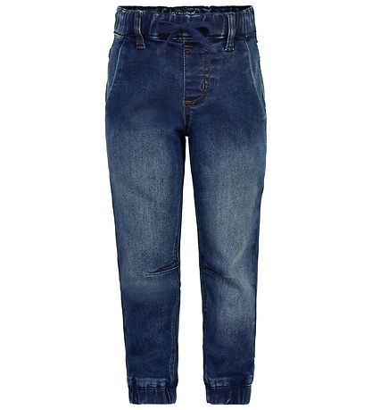 Minymo Byxor - Stretch Loose Fit - Mörk Blå Denim