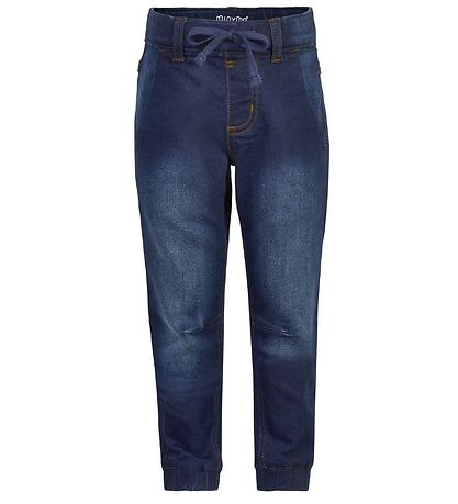 Minymo Pants - Stretch Loose Fit - Dark Blue Denim