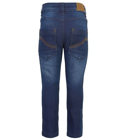 Minymo Housut - venytt Slim Fit - Tummansininen Denim