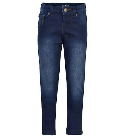 Minymo Byxor - Stretch Slim Fit - Mörkblå Denim