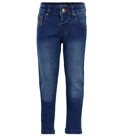 Minymo Broek - Uitrekken Slim Fit - in denimblauw