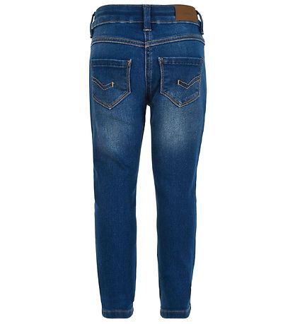 Minymo Byxor - Stretch Slim Fit - Blå Denim