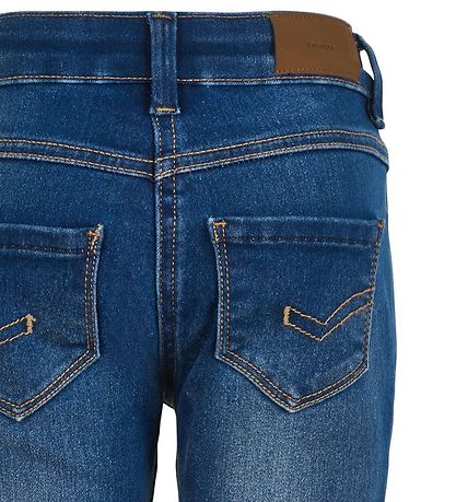Minymo Byxor - Stretch Slim Fit - Blå Denim