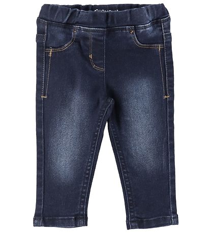 Minymo Byxor - Stretch Slim Fit - Mörkblå Denim