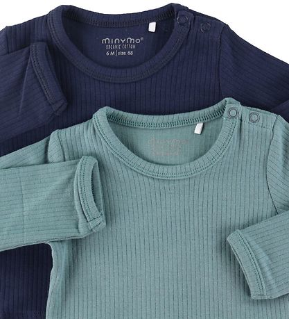 Minymo Pullover - Rib - 2er-Pack - Blue