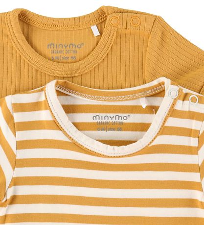 Minymo Bodysuit s/s - 2-pack - Amber Gold