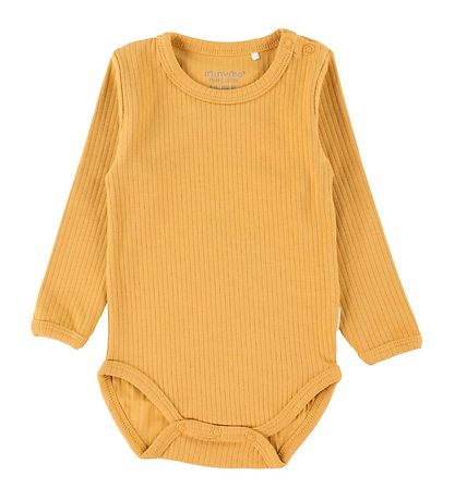 Minymo Bodies l/ä - Rib - 2er-Pack - Amber Gold