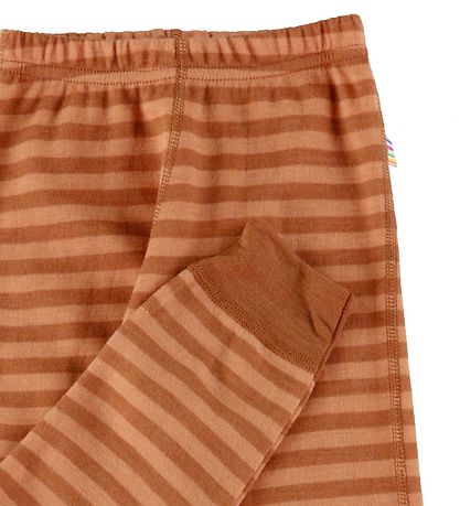 Joha Leggings - ull - Brúnt M. Rendur