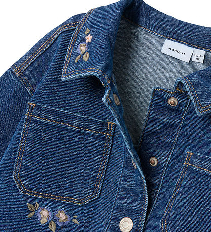 Name It Denim Jacket - NmfKara - Dark Blue Denim/Flower