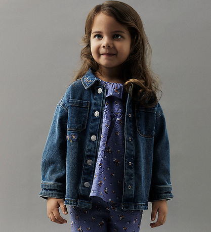 Name It Denim Jacket - NmfKara - Dark Blue Denim/Flower
