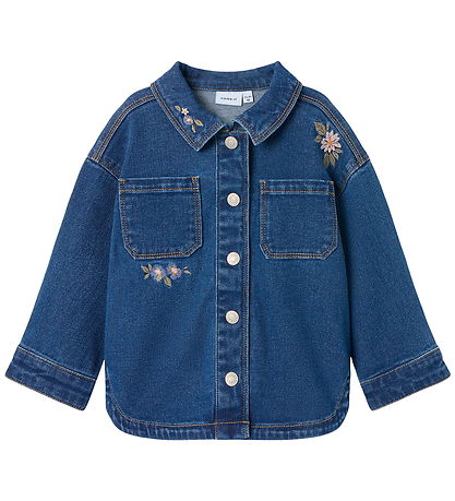Name It Denim Jacket - NmfKara - Dark Blue Denim/Flower