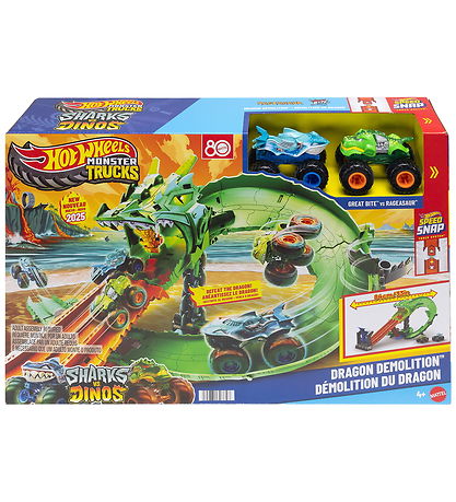 Hot Wheels Cars - Monster Trucks Dragon Destruction Set
