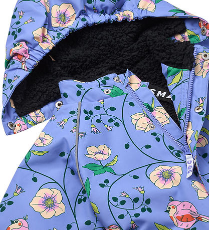 Småfolk Winter Coat - Purple delight w. Birds and Flowers