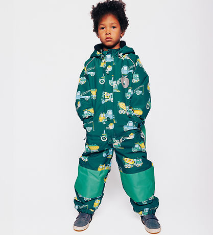 Småfolk Snowsuit - Evergreen w. Vehicles